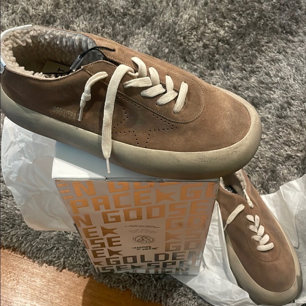 Golden Goose Brown Suede Sneakers